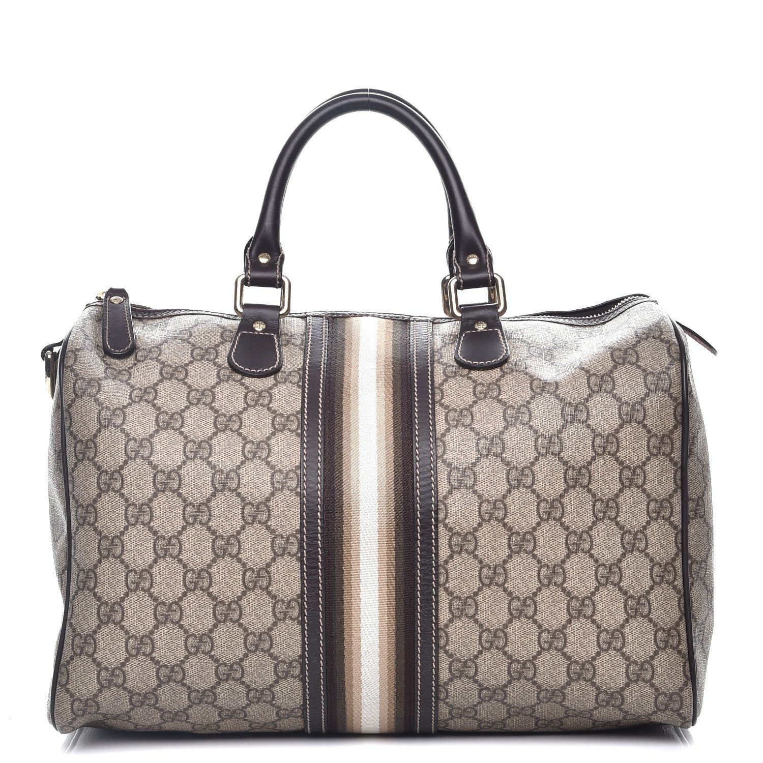 Gucci GG Plus Monogram Web Medium Joy Boston Dark Brown 1 of 7