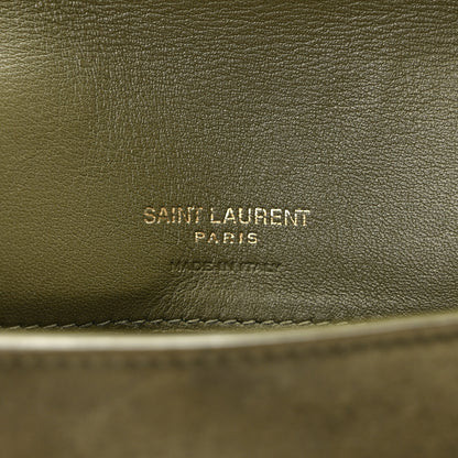 Saint Laurent Suede Monogram Phone Holder Crossbody Loden Green 6 of 14