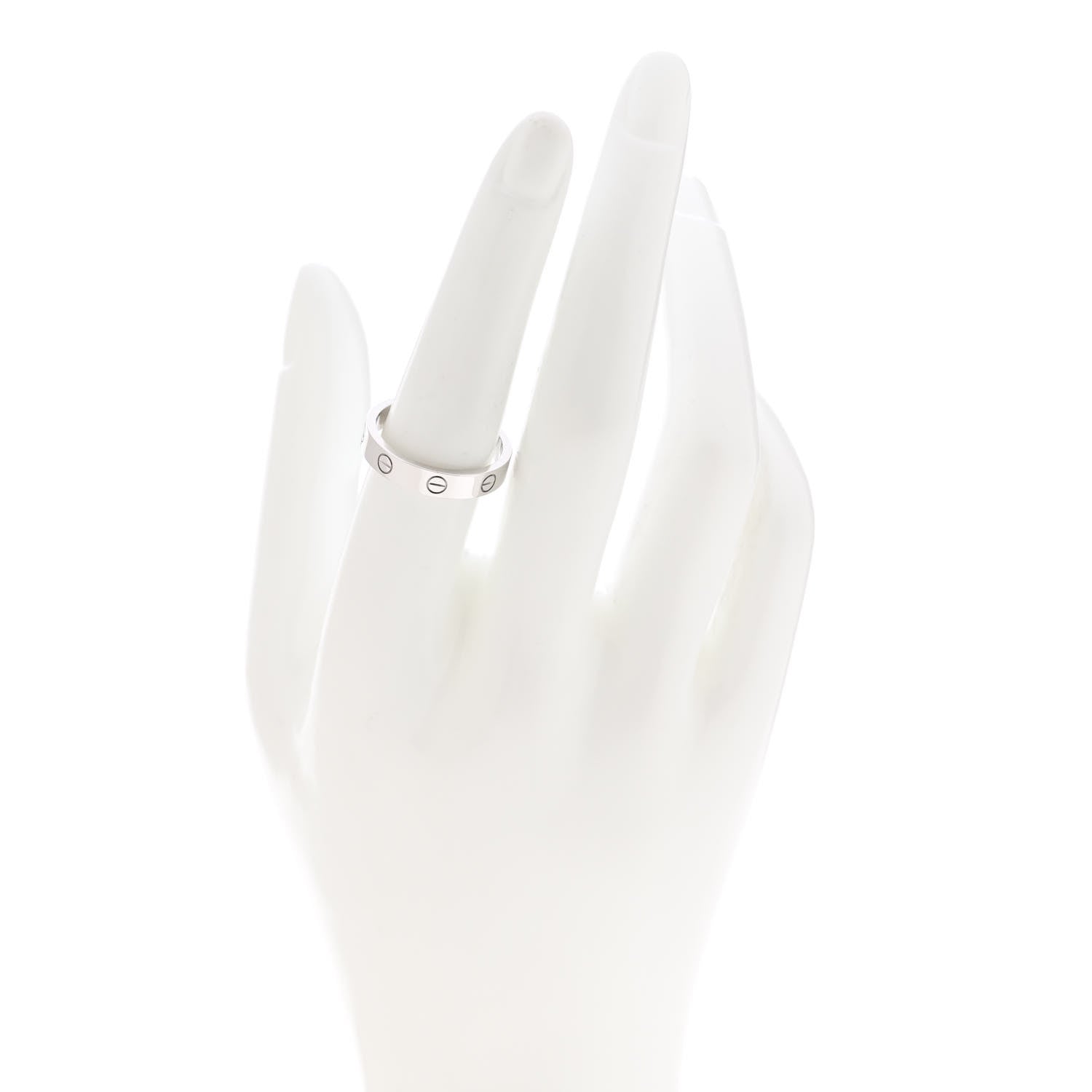 Cartier 18K White Gold Diamond 4mm LOVE Wedding Band Ring 7.5 56 56 7.5 2 of 4
