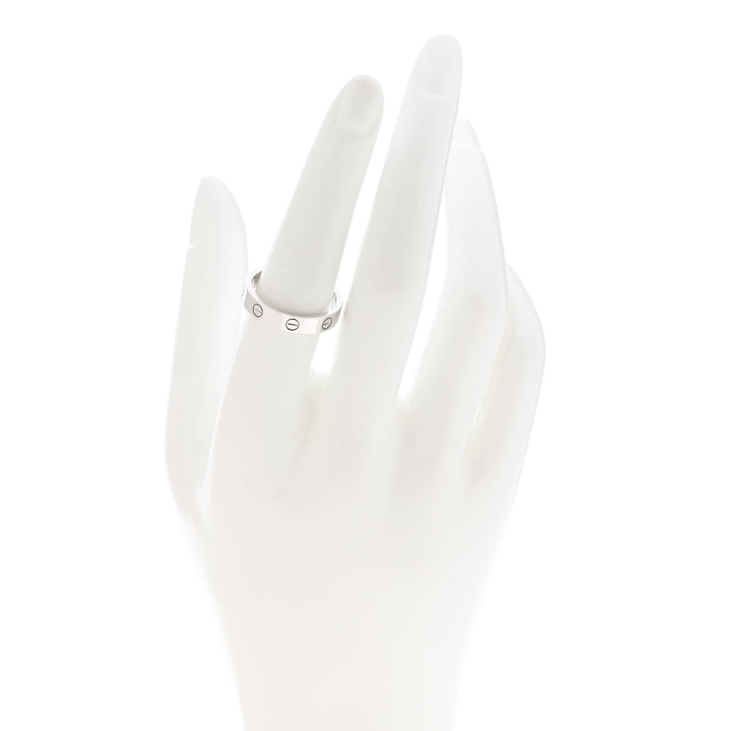 18K White Gold Diamond 4mm LOVE Wedding Band Ring 56 7.5