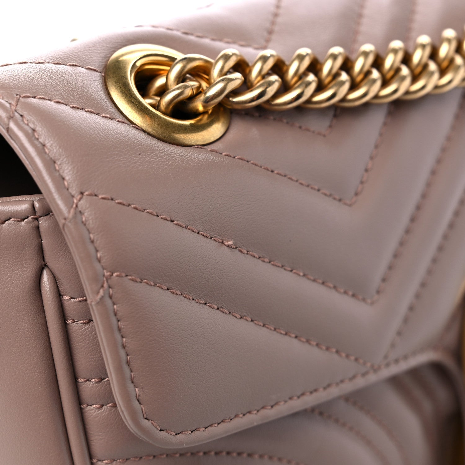 Gucci Calfskin Matelasse Small GG Marmont Shoulder Bag Porcelain Rose 10 of 10