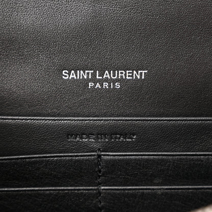 Saint Laurent Patent Calfskin Matelasse Monogram Vicky Chain Wallet Neon Pink 6 of 11