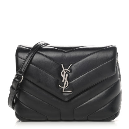 Saint Laurent Calfskin Y Quilted Monogram Toy Loulou Crossbody Bag Black 1 of 6
