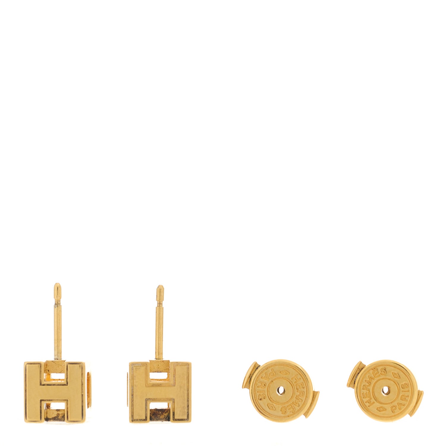 Hermes Gold Lacquered Cage d'H Earrings Black 3 of 4