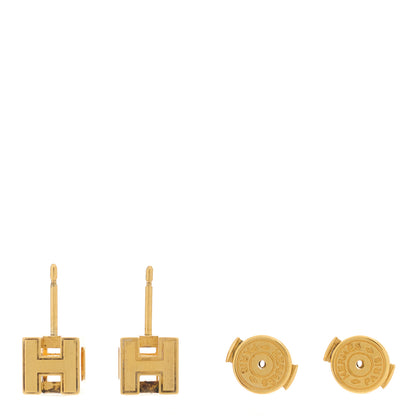 Hermes Gold Lacquered Cage d'H Earrings Black 3 of 4