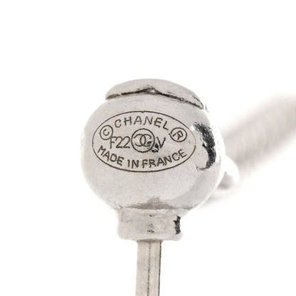 Chanel Baguette Crystal CC Drop Earrings Silver 4 of 4