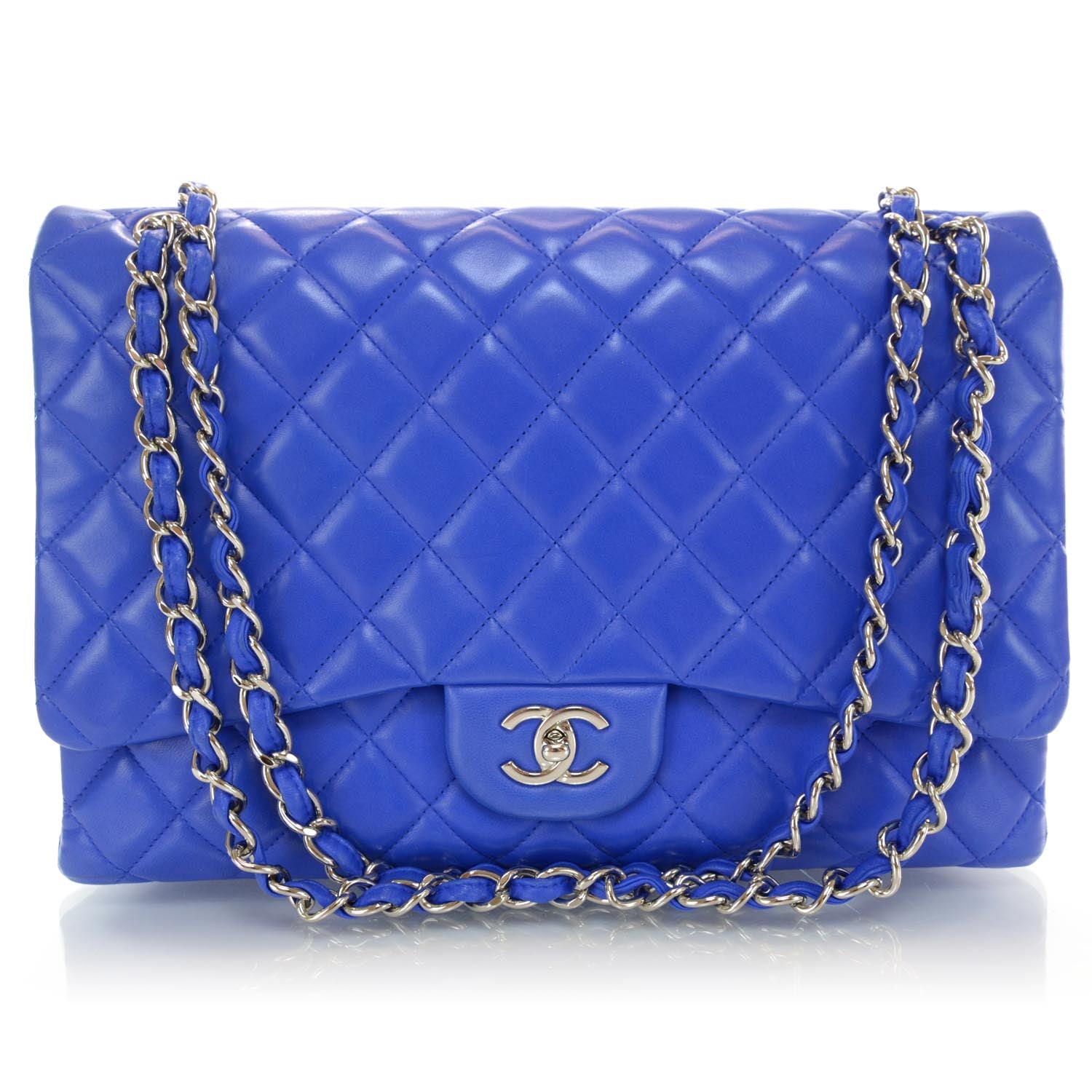 Chanel Lambskin Maxi Flap Blue Roi 1 of 10