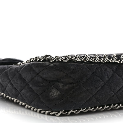 Chanel Washed Lambskin Quilted Maxi Chain Around Flap Black 7 of 9