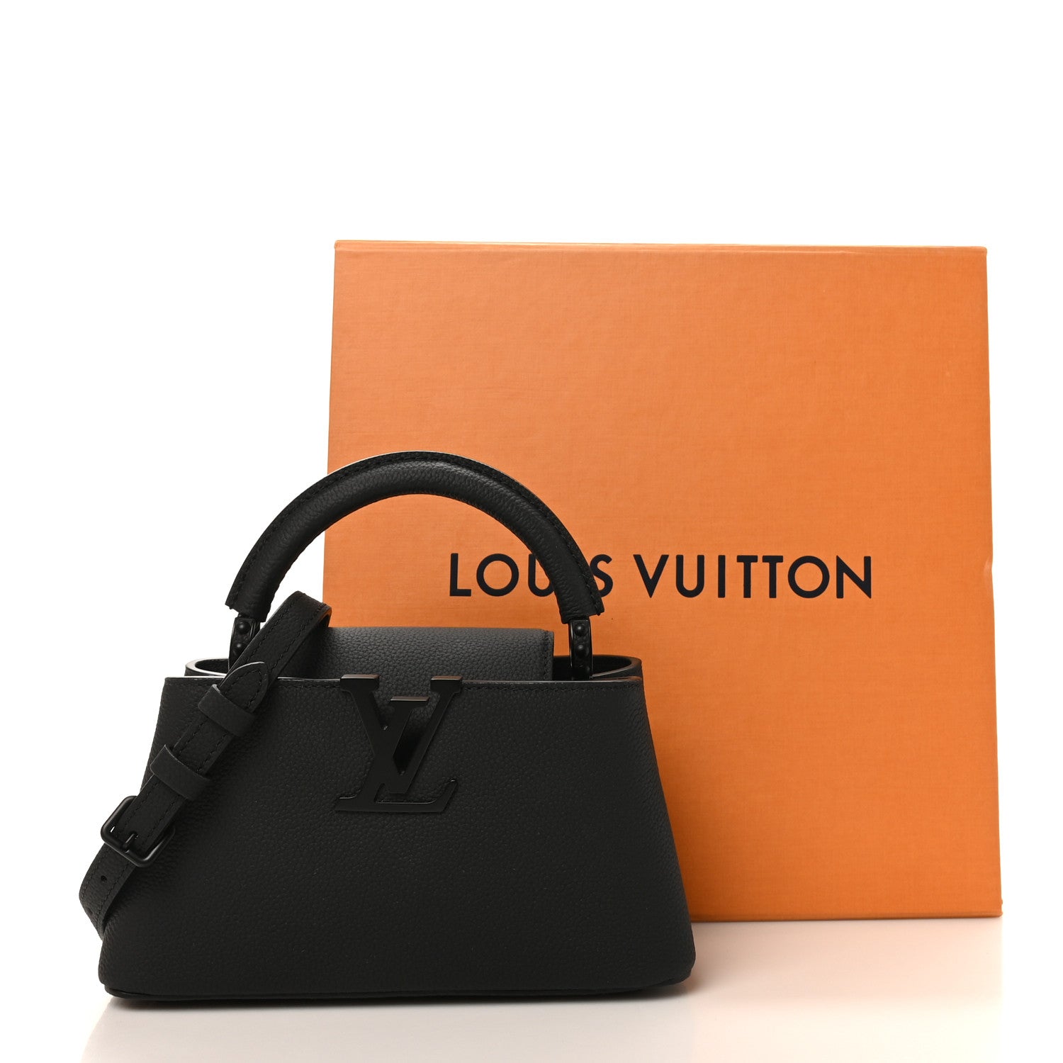 Louis Vuitton Matte Taurillon Capucines East West Mini All Black 10 of 10