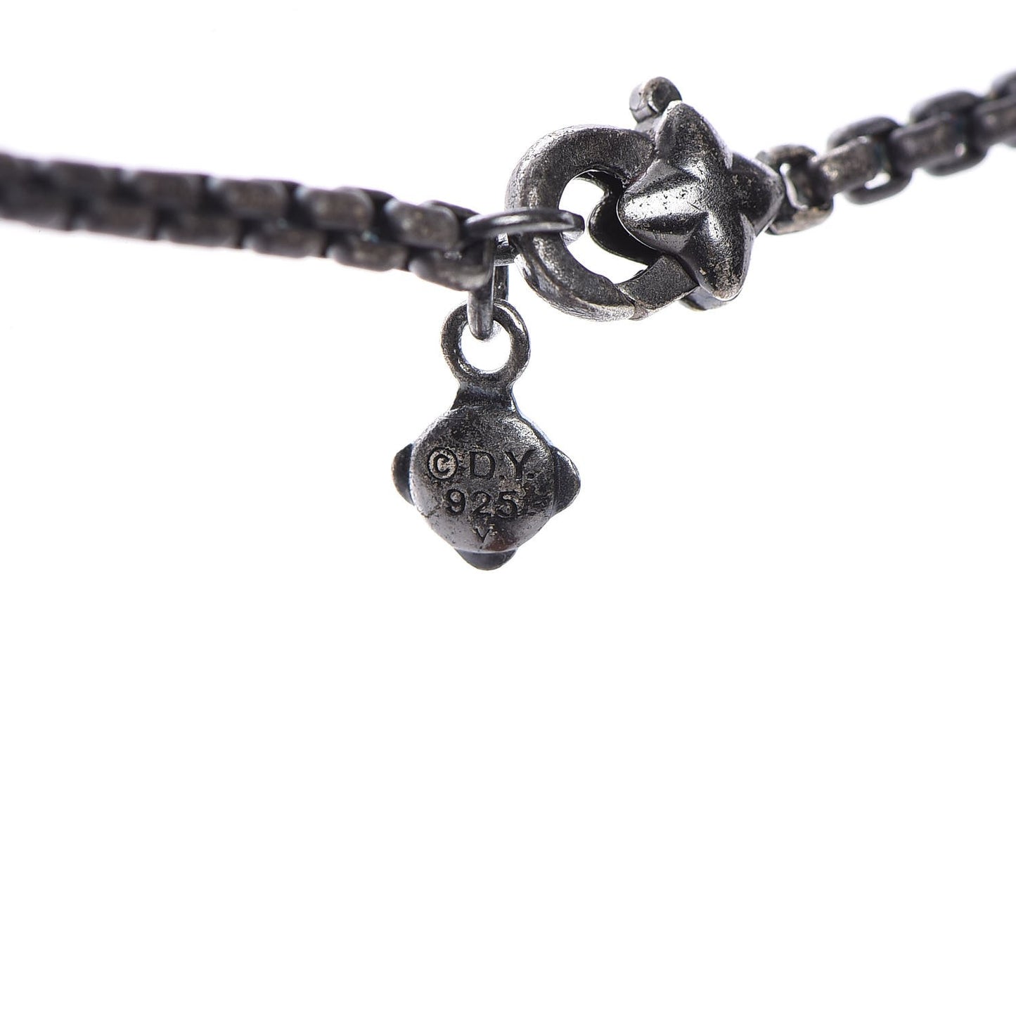 Darkened Sterling Silver Diamond Petite Metro Necklace