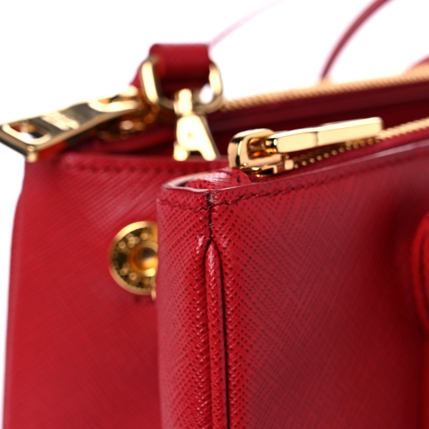 Prada Saffiano Small Galleria Double Zip Tote Fuoco 11 of 13
