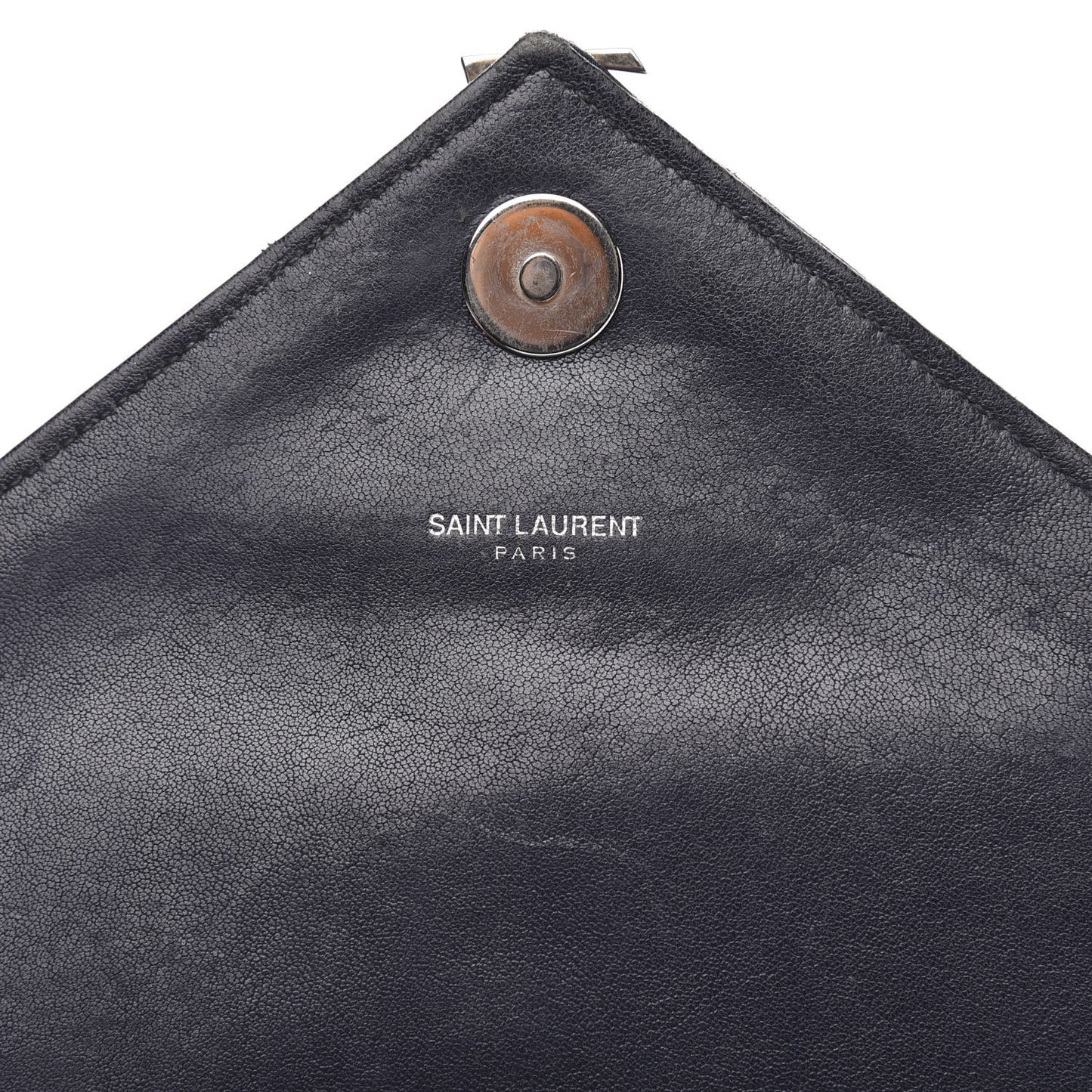 Sheepskin Matelasse Chevron Monogram Medium College Bag Deep Marine