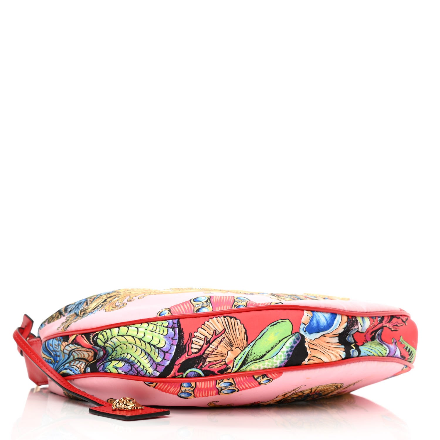 Versace Nylon Calfskin Tresor De La Mer Print Hobo Bag Multicolor 4 of 9