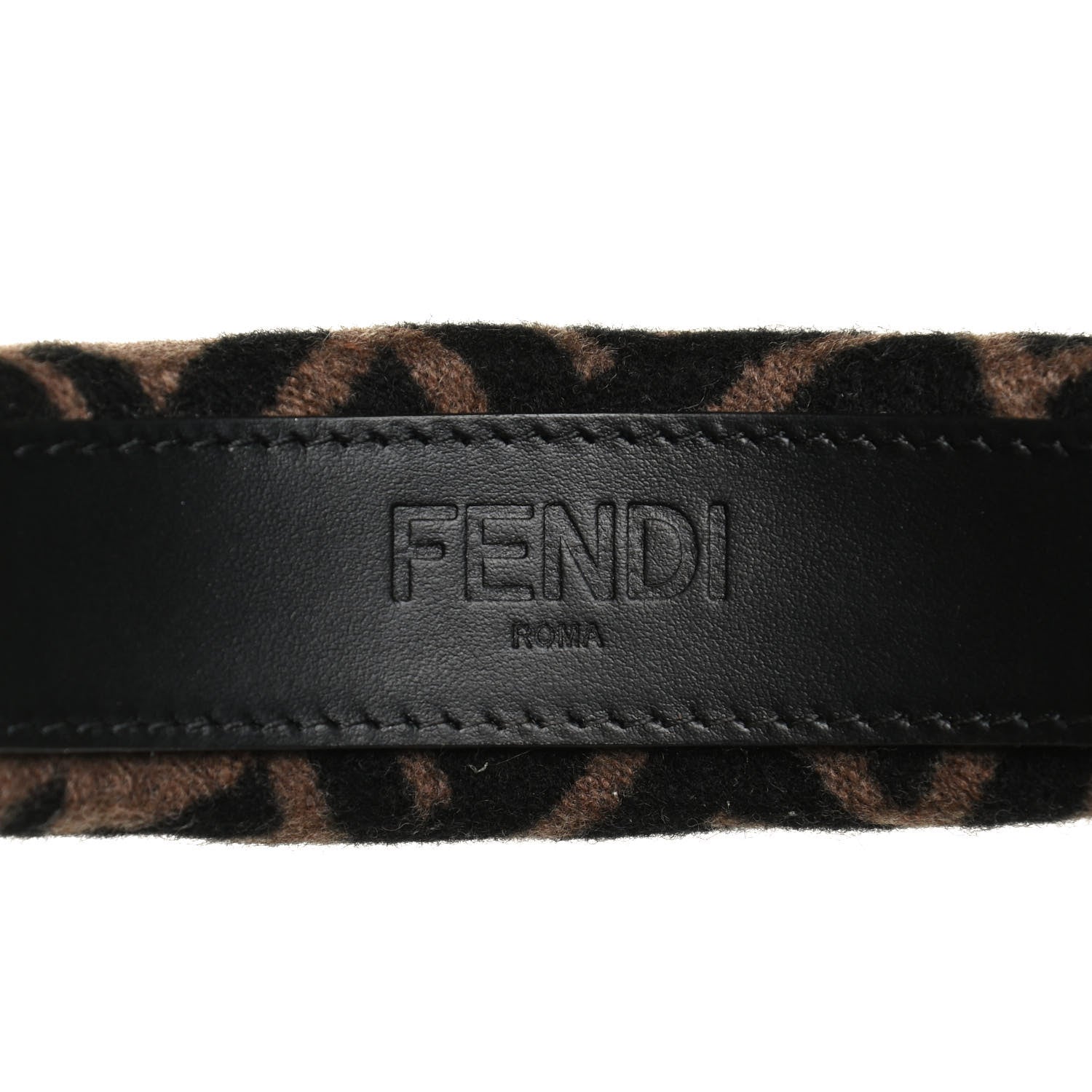 Fendi Wool Cashmere FF Logo Headband Tobacco 9 of 10