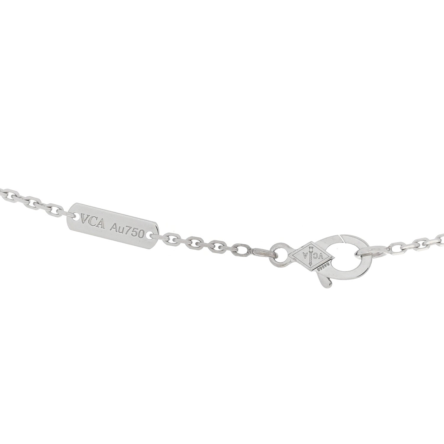 Van Cleef & Arpels 18K White Gold Mother of Pearl Vintage Alhambra Pendant Necklace 3 of 7