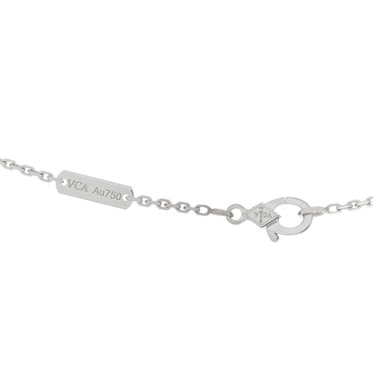 Van Cleef & Arpels 18K White Gold Mother of Pearl Vintage Alhambra Pendant Necklace 3 of 7
