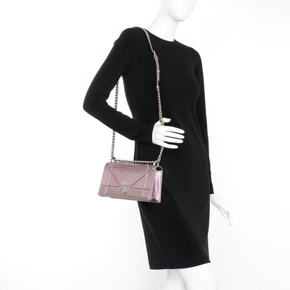 Christian Dior Metallic Patent Micro-Cannage Medium Diorama Flap Bag Pink 2 of 9