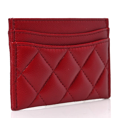 Chanel Caviar Quilted Card Holder Red 3 of 9