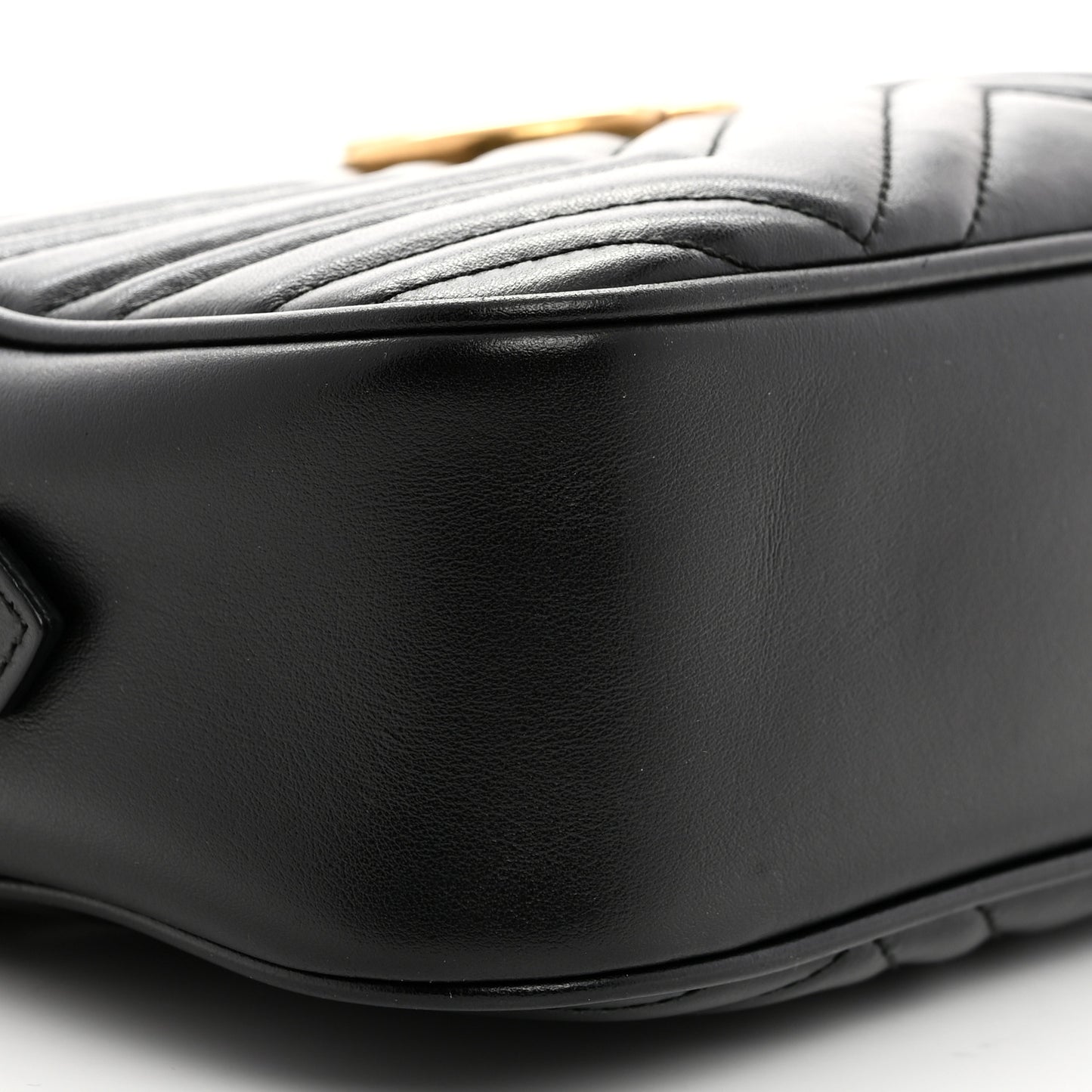 Calfskin Matelasse Small GG Marmont Chain Shoulder Bag Black
