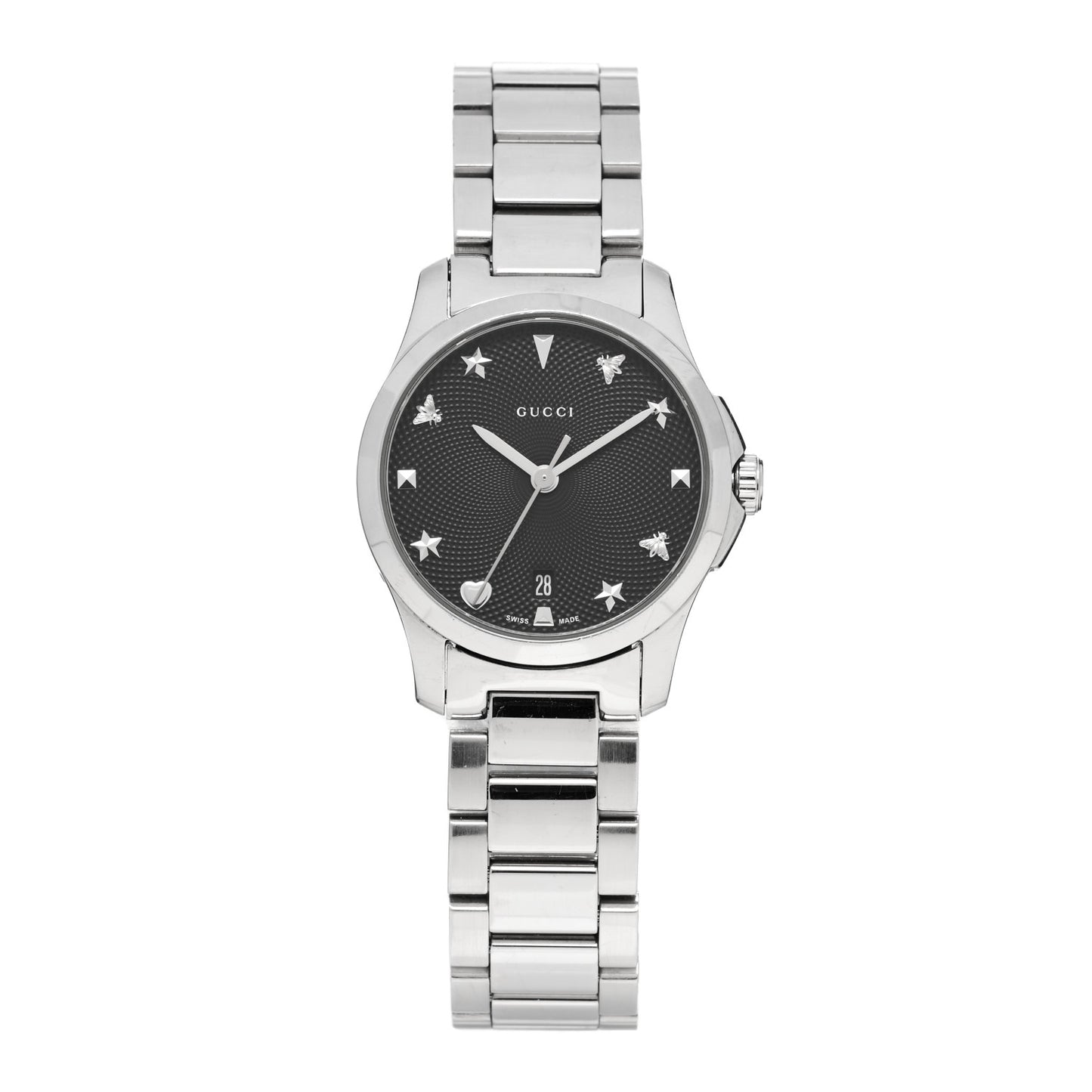 Stainless Steel 27mm G-Timeless Charm Quartz Watch Black