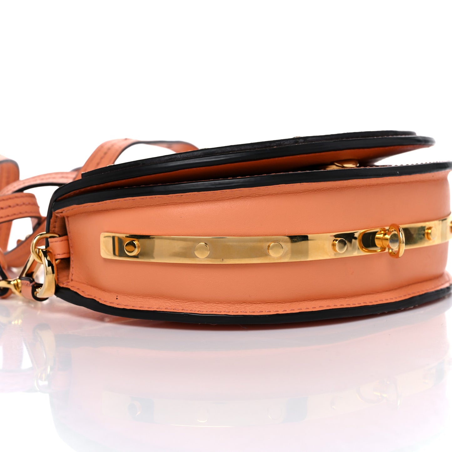 Spazzolato Sfumato Lambskin Calfskin Small Nile Bracelet Minaudiere Bag Ideal Blush