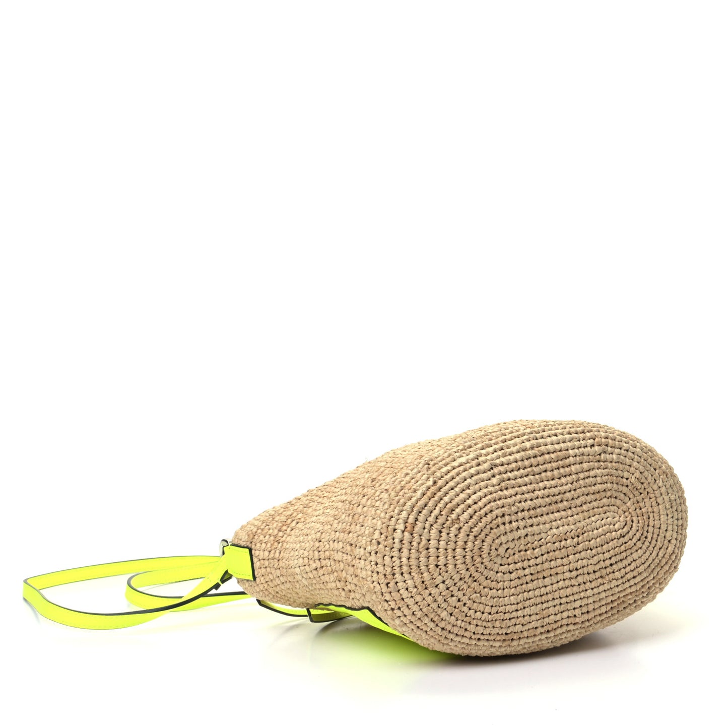 Raffia Crossbody Bag Natural Neon Yellow