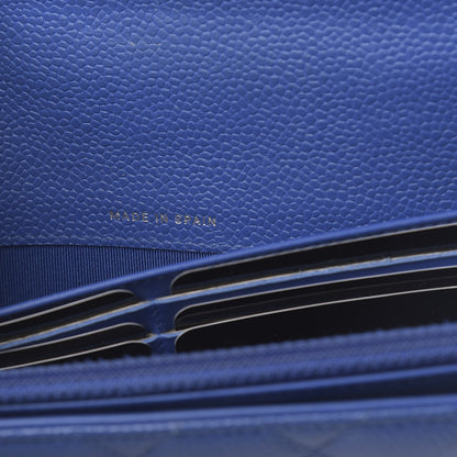 Chanel Caviar Quilted Large Gusset Flap Wallet Blue 7 of 9