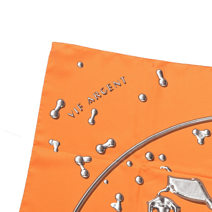 Hermes Silk Vif Argent Scarf 90 Orange 4 of 6