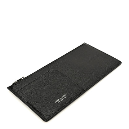 Saint Laurent Grained Calfskin Zip Pouch Tech Card Holder Black 4 of 8