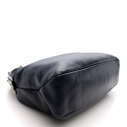 Gucci Calfskin Medium Horsebit Chain Hobo Navy 3 of 10