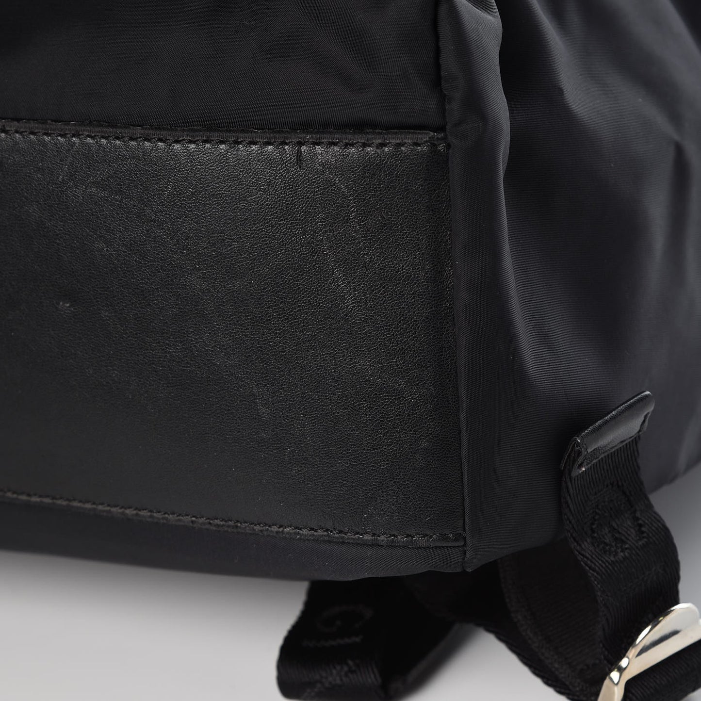 Nylon Calfskin Bull Skull Backpack Black
