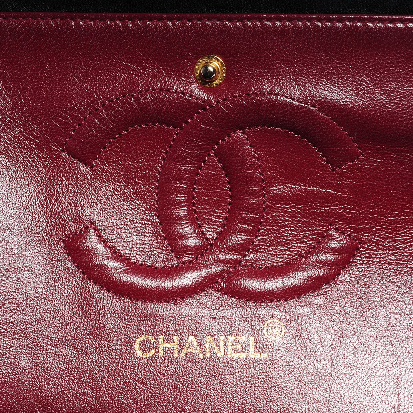Lambskin Medium Double Flap Black
