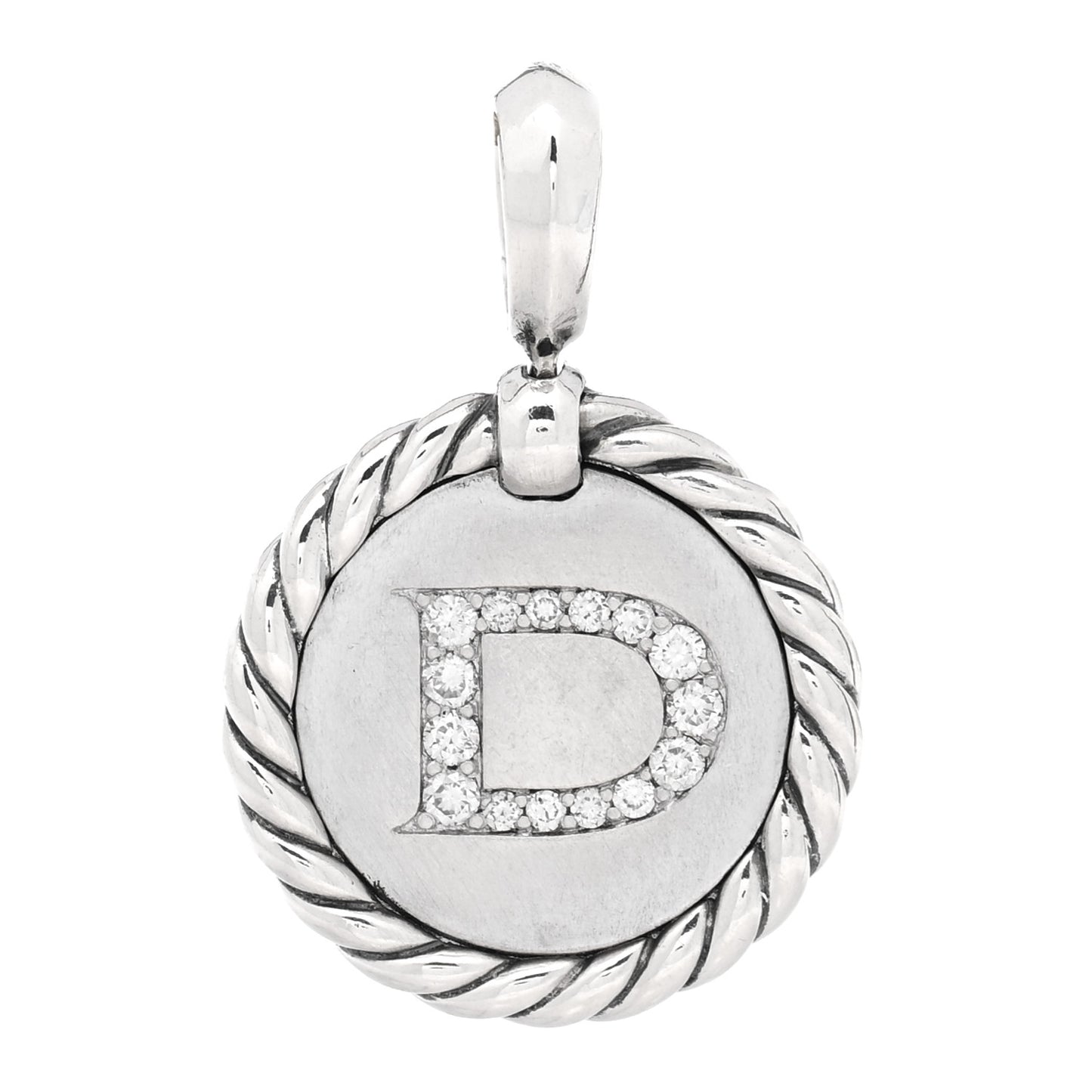 Sterling Silver Diamond Initial D Charm