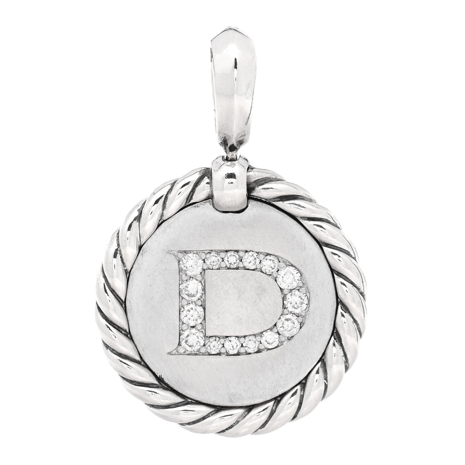 David Yurman Sterling Silver Diamond Initial D Charm 1 of 3