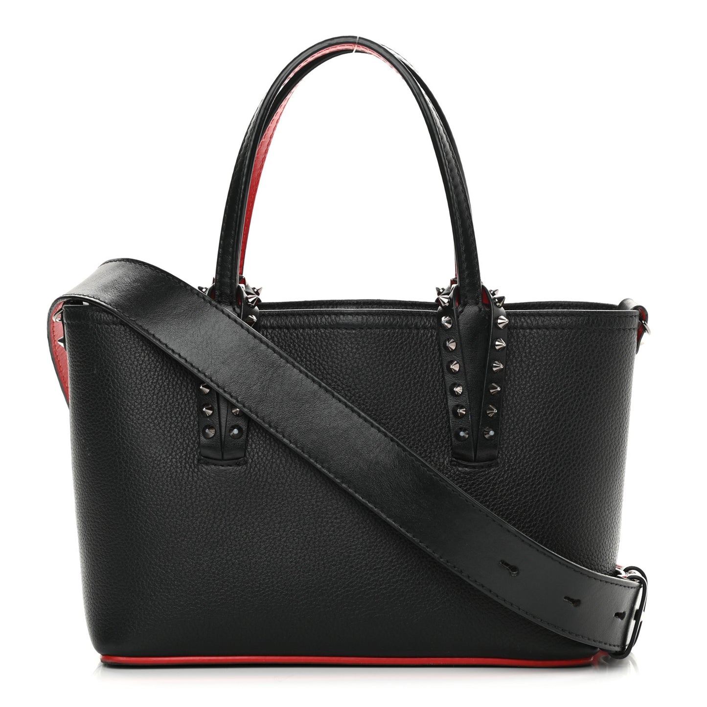 Calfskin Spikes Mini East West Cabata Tote Black