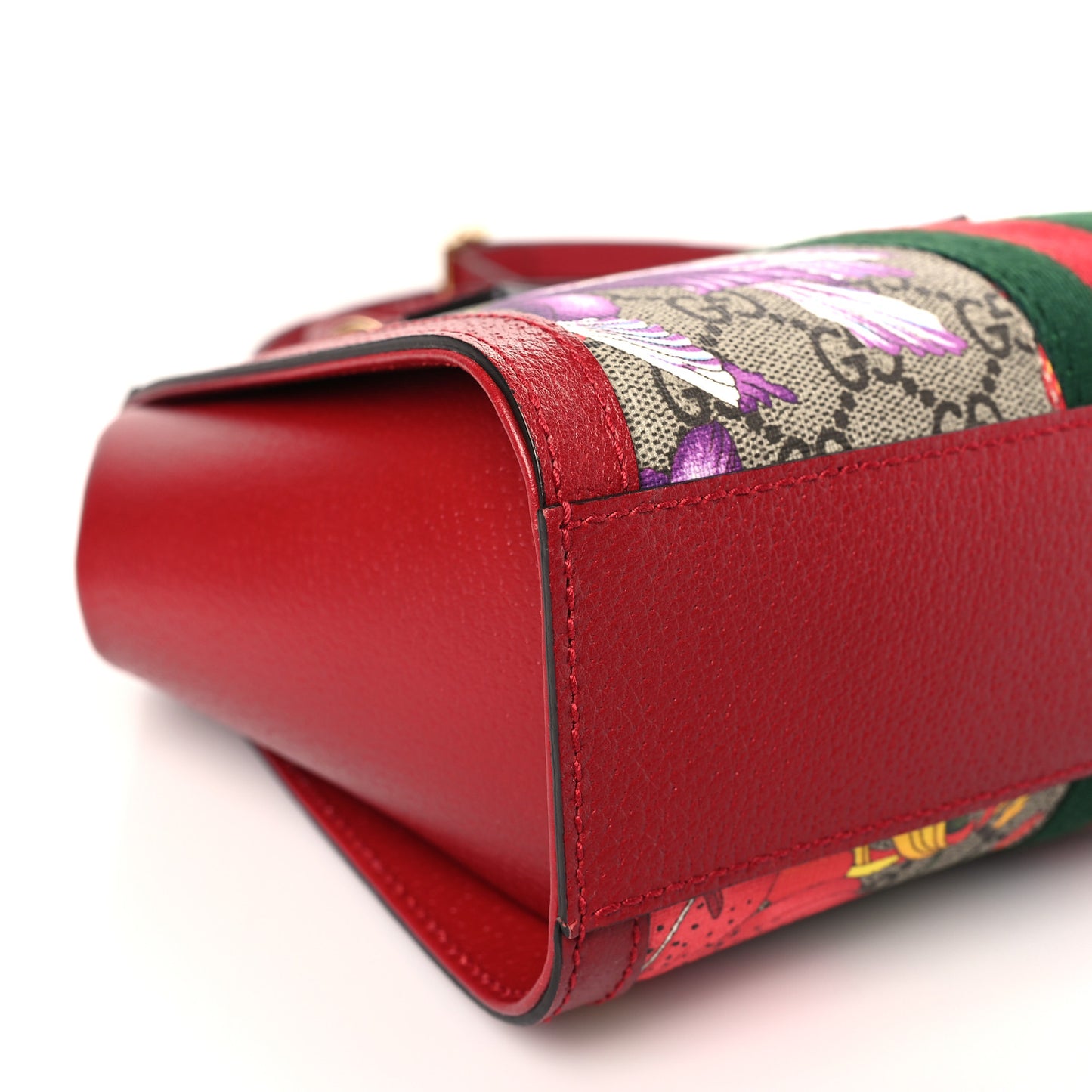 GG Supreme Monogram Flora Web Small Ophidia Tote Bag Red