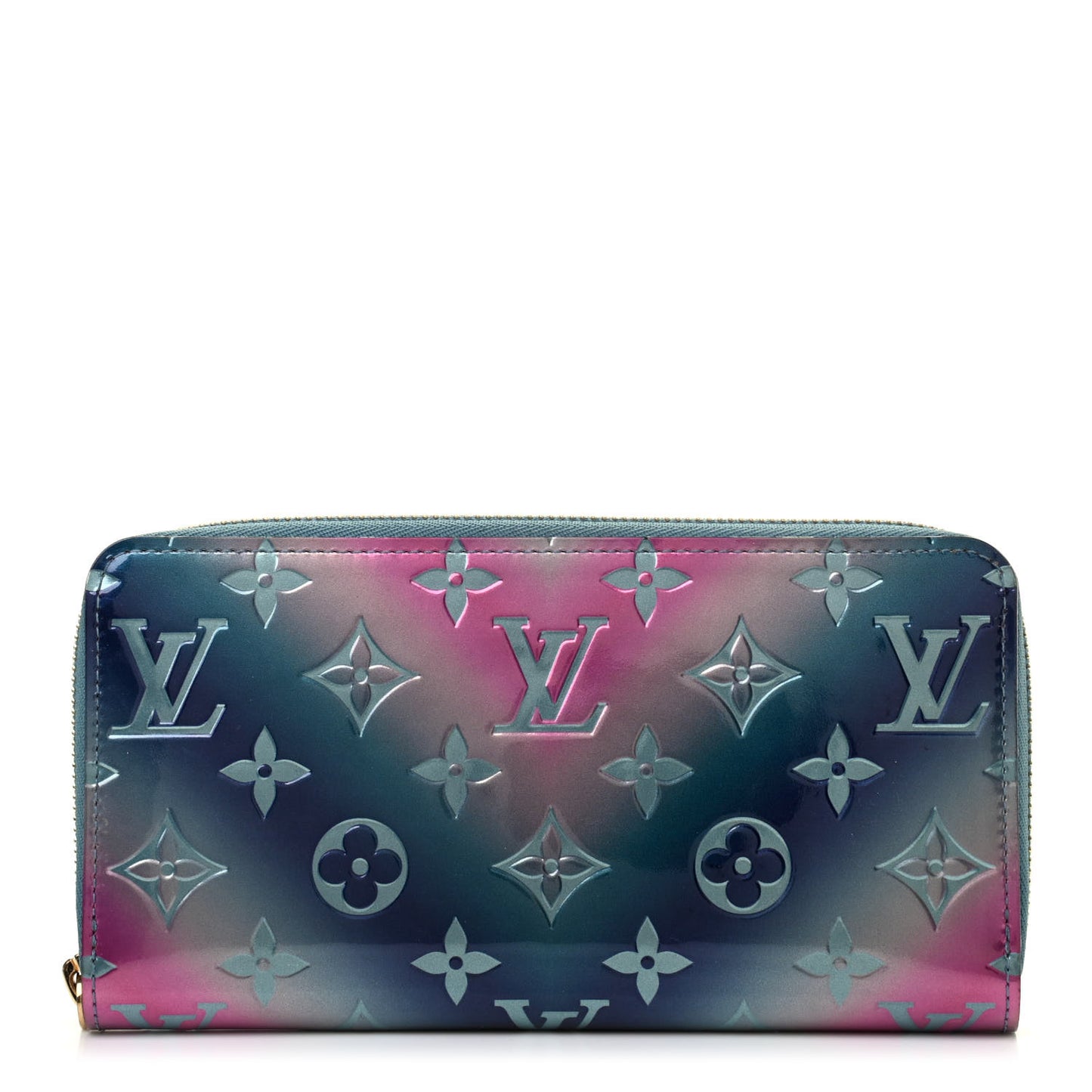 Metallic Vernis Degrade Zippy Wallet Blue Pink