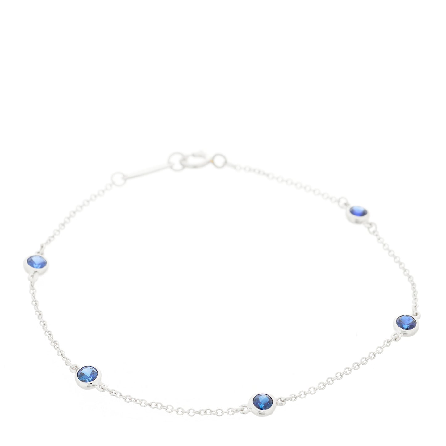 Platinum Blue Sapphire Elsa Peretti Color By The Yard 5 Station Bracelet