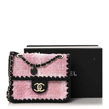Chanel Tweed Braided Calfskin Mini My Own Frame Flap Pink Black 10 of 10