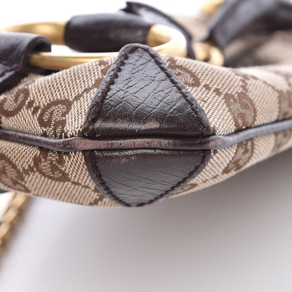 Gucci Monogram Horsebit Clutch Dark Brown 11 of 14