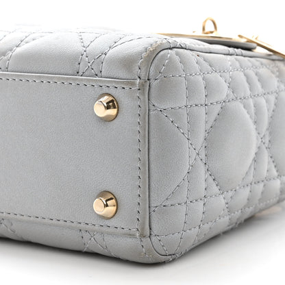 Christian Dior Lambskin Cannage Mini Lady Dior Grey 9 of 17