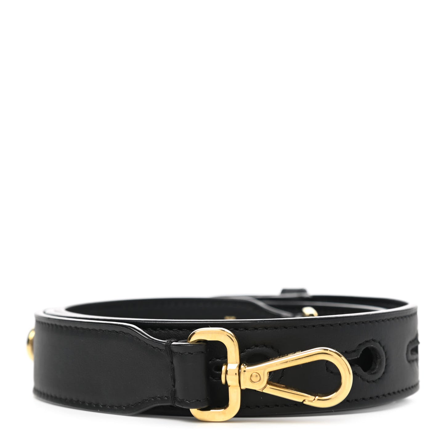 Vitello Century Opaco Flat Studded Strap You Black