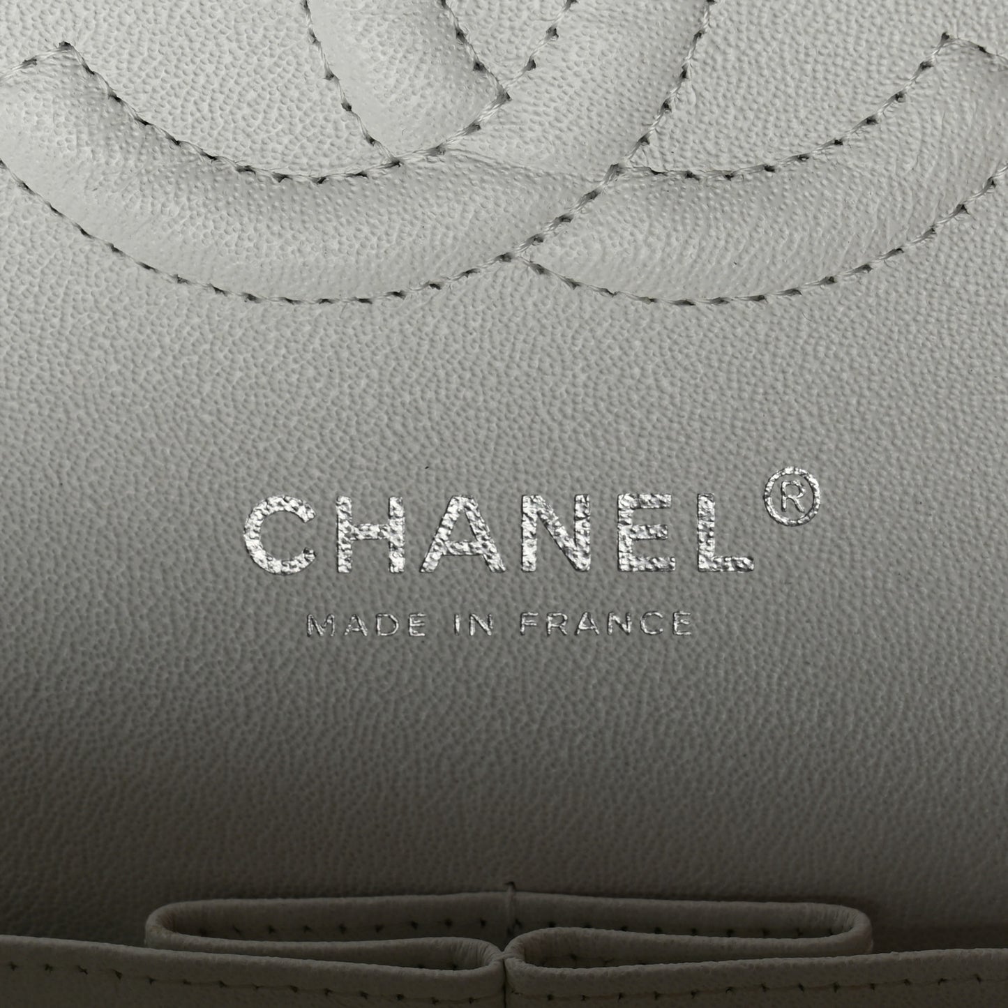 Caviar Quilted Medium Double Flap White