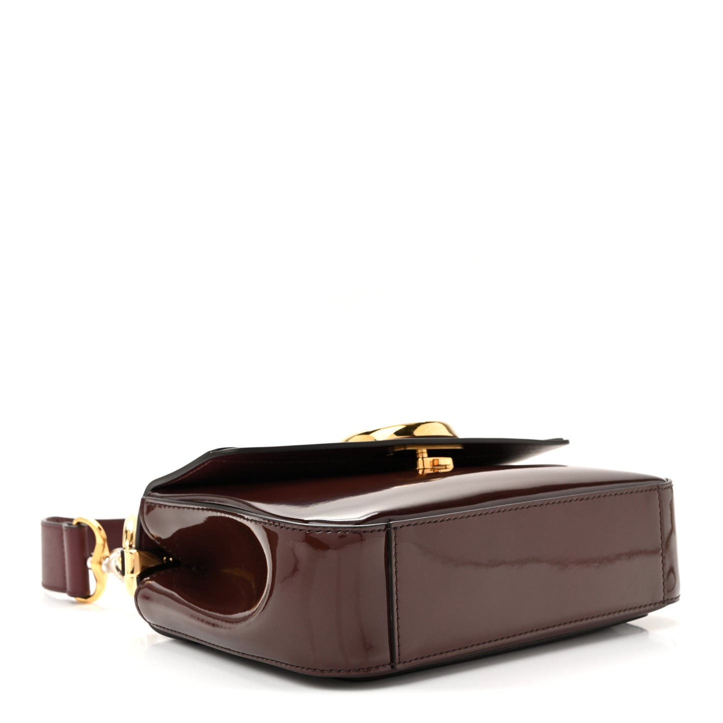 Spazzolato Sfumato Calfskin Small C Double Carry Burnt Brown