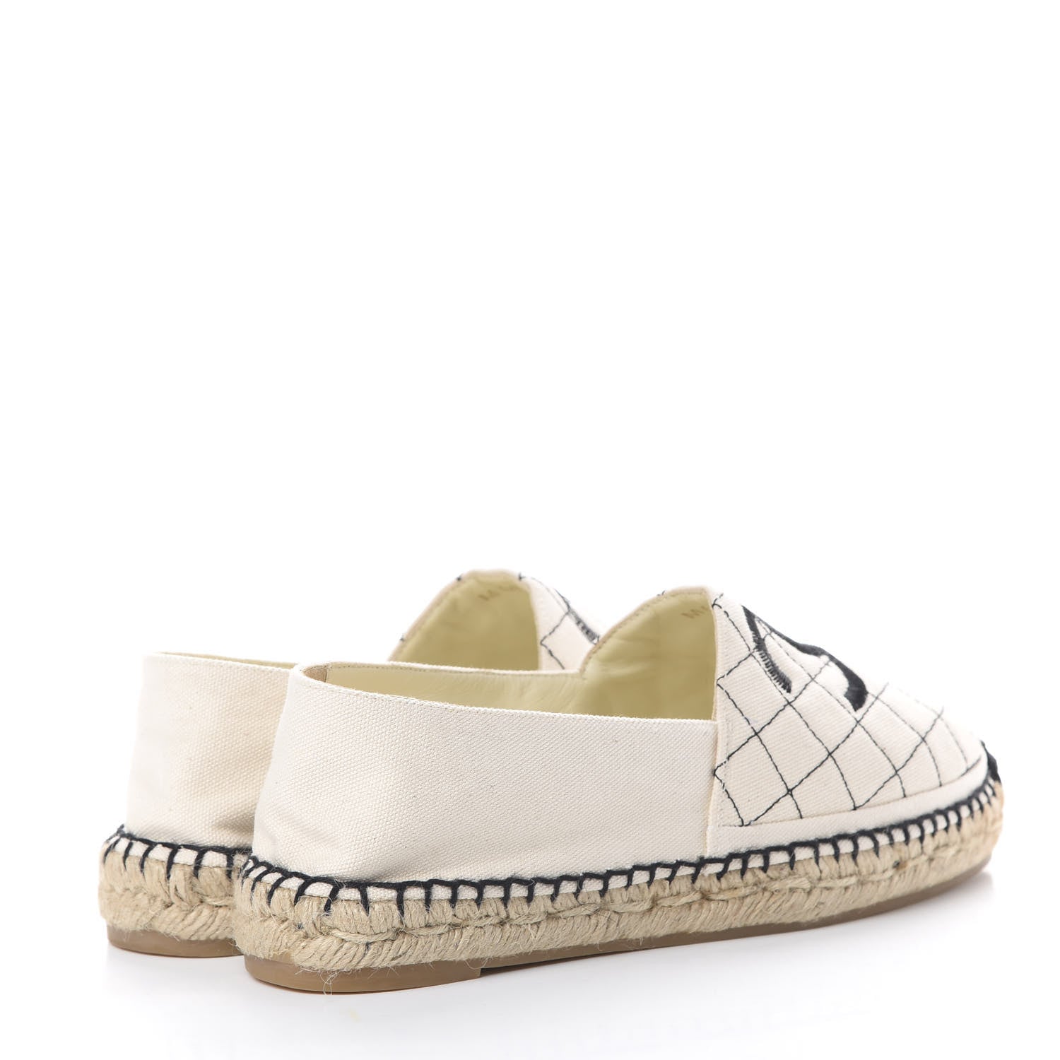 Chanel Fabric Biarritz CC Espadrilles 38 Beige Black 4 of 10