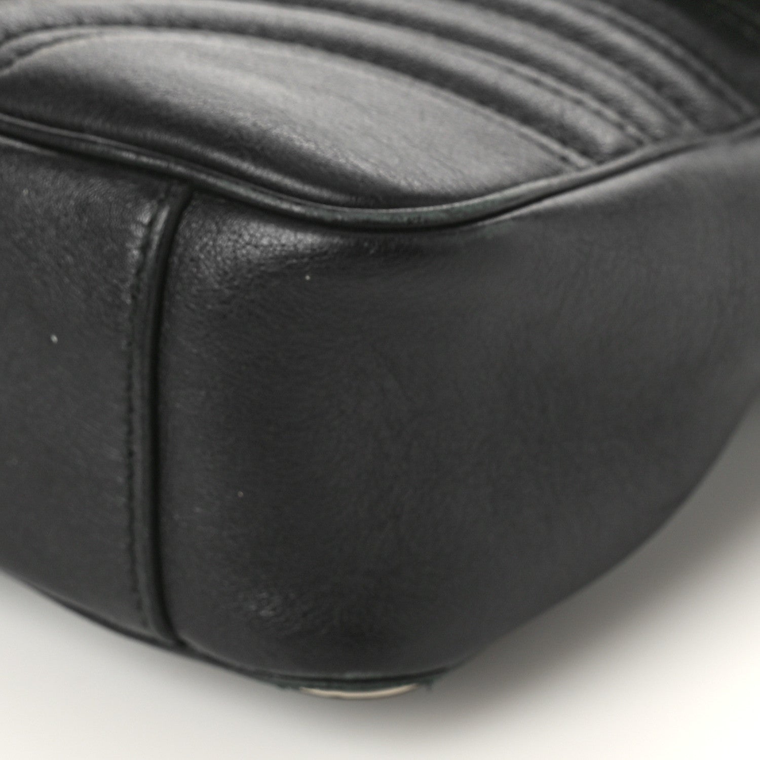 Gucci Calfskin Matelasse Medium GG Marmont Shoulder Bag Black 9 of 12