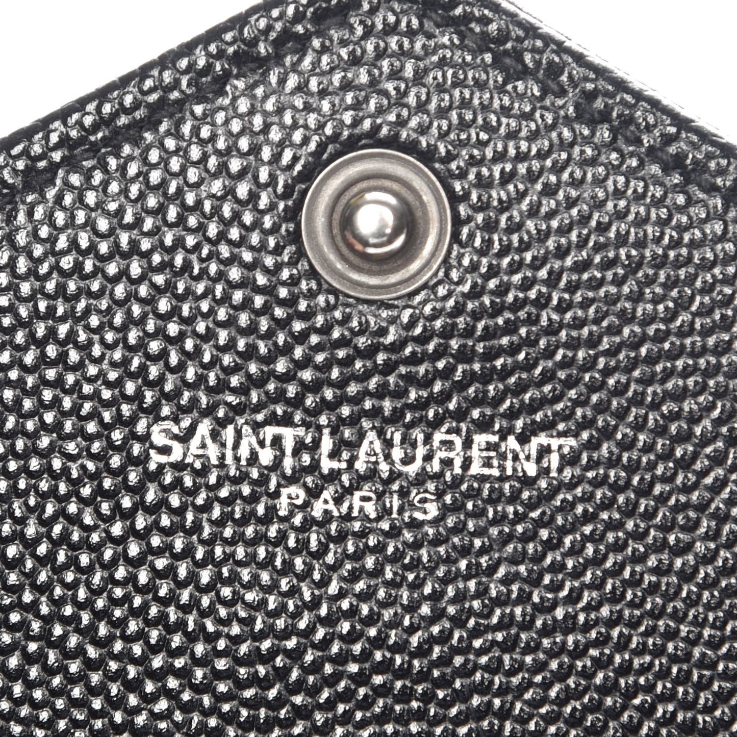 Grain De Poudre Matelasse Chevron Monogram Envelope Chain Wallet Black