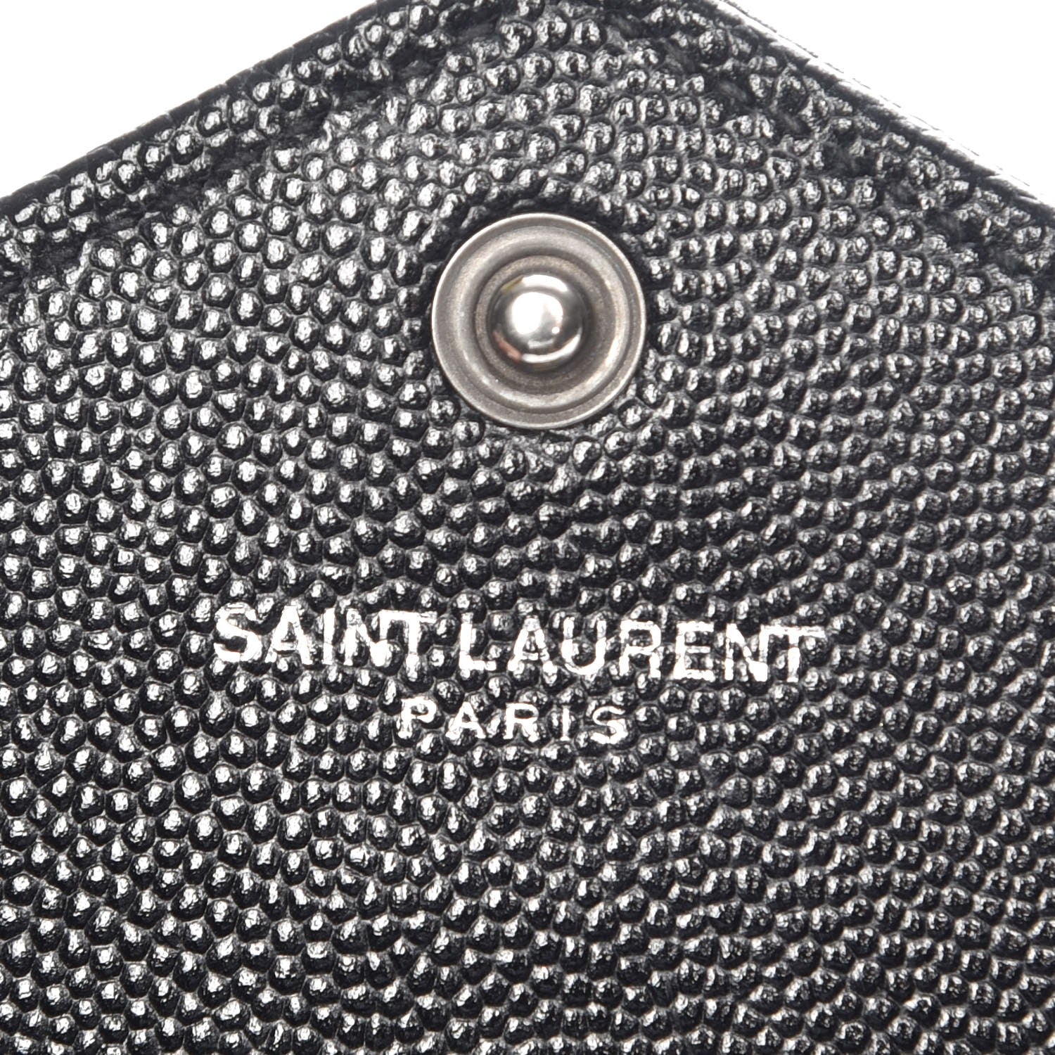 Saint Laurent Grain De Poudre Matelasse Chevron Monogram Envelope Chain Wallet Black 6 of 7