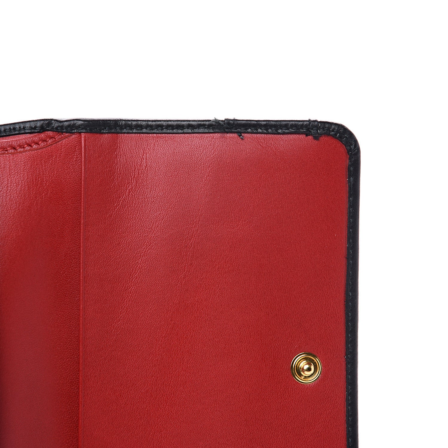 Prada Soft Calfskin Strip Tri-Fold Compact Wallet Black 7 of 8