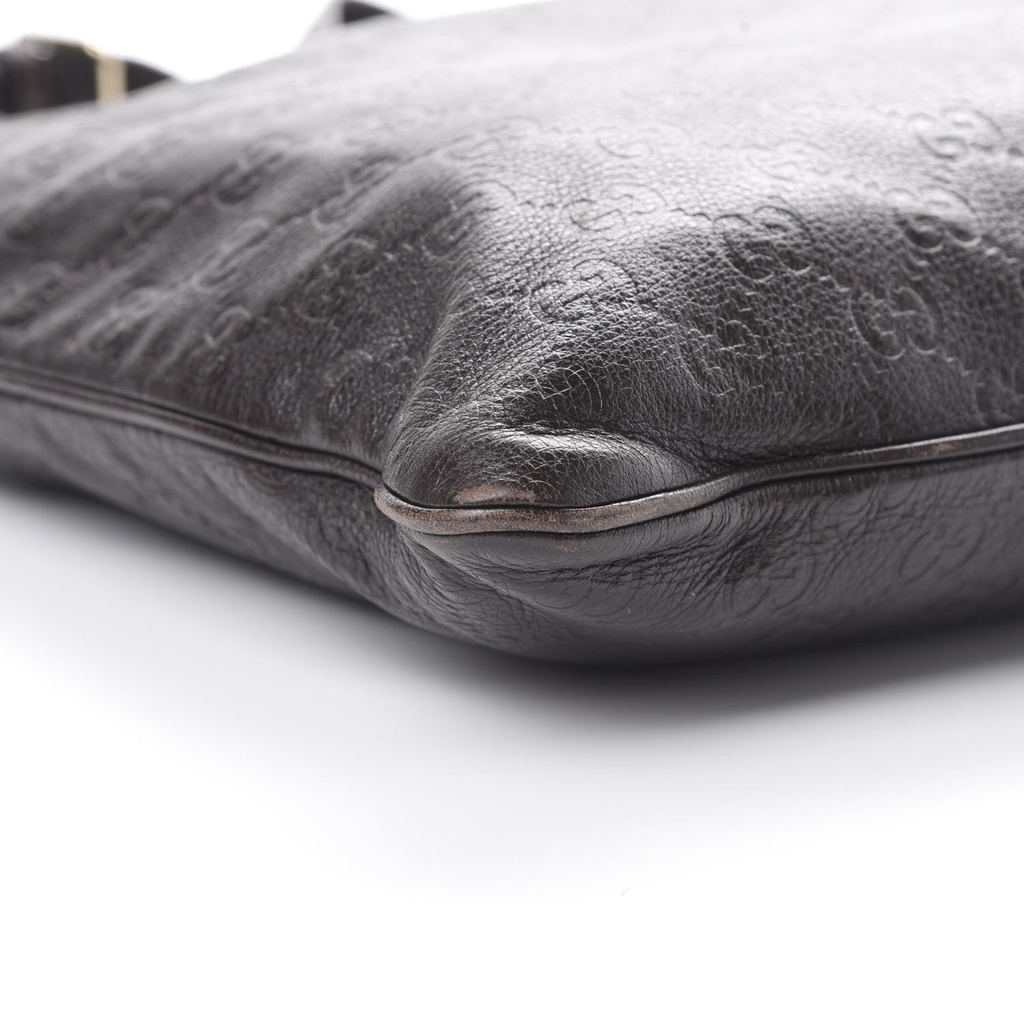 Guccissima Medium Flat Messenger Bag Dark Brown